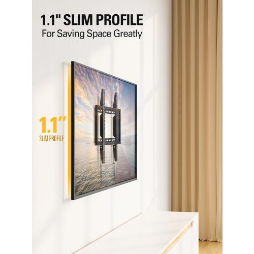 Mounting Dream TV Mount Fixed for Most 26-60 Inch LED, LCD and Plasma TVs, TV Wall Mount TVs Bracket up to VESA 400x400mm and 100 LBS Loading Capacity, Low Profile and Space Saving Flat Mount MD2361-K