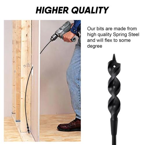 HUAALIUCHE Installer Drill Bit 48-Inch x 3/4-Inch Fish Bit for Pulling Wire Through Tight Spaces with Minimal Damage -1 Pack