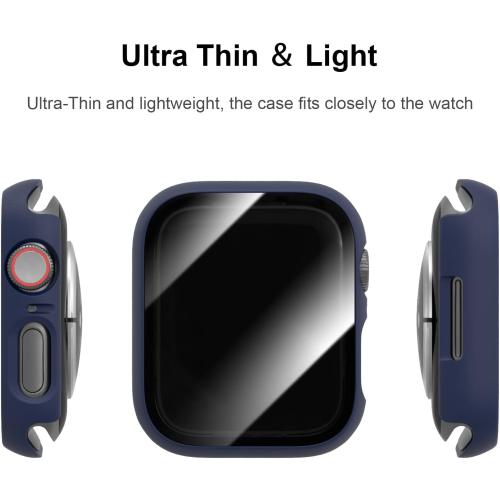 JERXUN 6 Pack Case with Screen Protector for Apple Watch Series 9/8/7 41mm