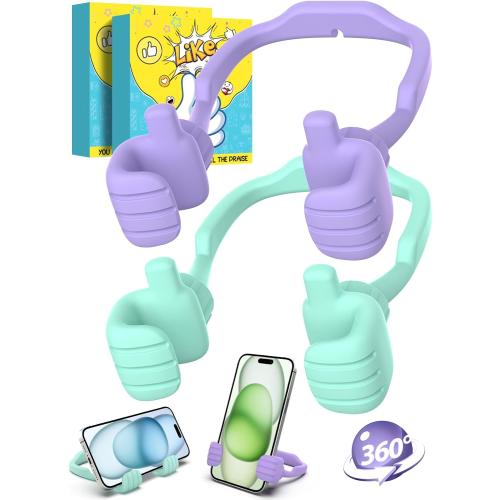 Stocking Stuffers for Teens Girls Boys Adults Cell Phone Stand: UPGRADE Adjustable Thumbs Up Lazy Phone Holder for Desk Cool Gadgets Fun Birthday Gift Ideas for Kids Teenager Women Gifts for Christmas