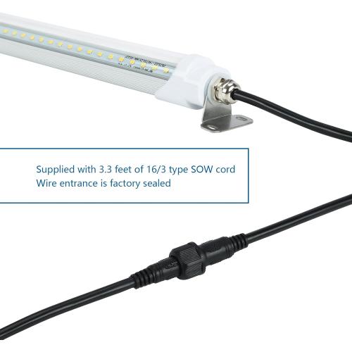 4FT T8 LED Refrigerator Tube Light 18W 2520Lm, 5000K Daylight White Non-Dimmable LED Cooler or Freezer Lights Clear Lens for Fridge, Supermarkets Freezer, Black Wire, UL Listed, 1 Pack