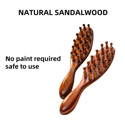 Sandalwood Loc Brush For Dreads, Wooden Round Dreadlock Scalp Comb Dread Massager Dandruff Head Curly Pro Scrubber Defining Long Teeth No Static For Wet Dry Hair Scalp Care And Hair Styling Brown