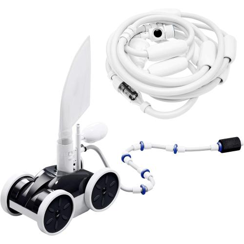 MAKHOON Upgrade Pool Pressure Side Sweeper: Professional Solution for Cleaning Your Swimming Pool (Four Wheels are Better Than Three) Need 1.5 Female Thread Pool Booster Pump Inlet, 4 Bar Pressure