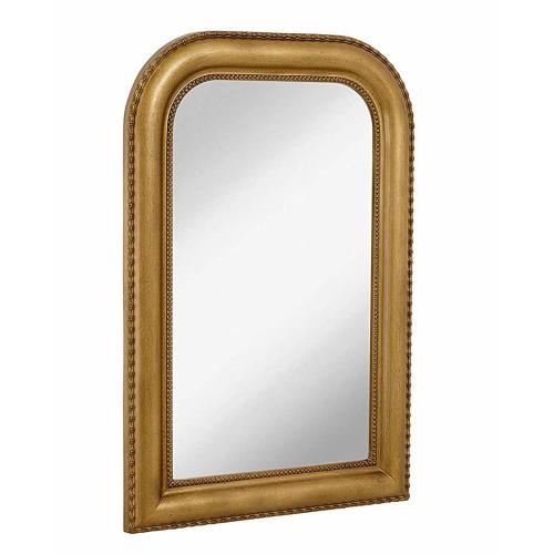 Hamilton Hills 20 x 30 Classic Gold Framed Rich Framed Top Round Corner Mirror - Thick Arched Top Rich Wall Mirror - Vanity for Bathroom Decor, Bedroom, Living Room - Hangs Horizontal or Vertical