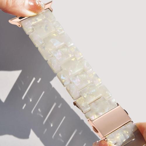 V-MORO Resin Band Compatible with Apple Watch Series 7/8/9/10/11 41mm/40mm/38mm/42mm Fashion Strap for iWatch Series 6/5/4/3/2/1/SE Lightweight Bracelet Wristband Replacement Women(Colorful Ivory White)