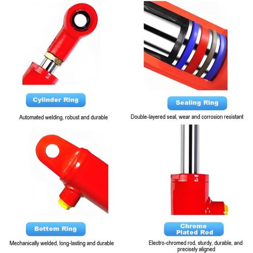 2x18 Hydraulic Cylinder 3 Ton Double Acting Welded Hydraulic Cylinder 2 Bore x 18 Stroke with 3/8 JIC 37°(9/16-18 Thread) Hydraulic End Connectors Maximum Thrust Force 6613lbs