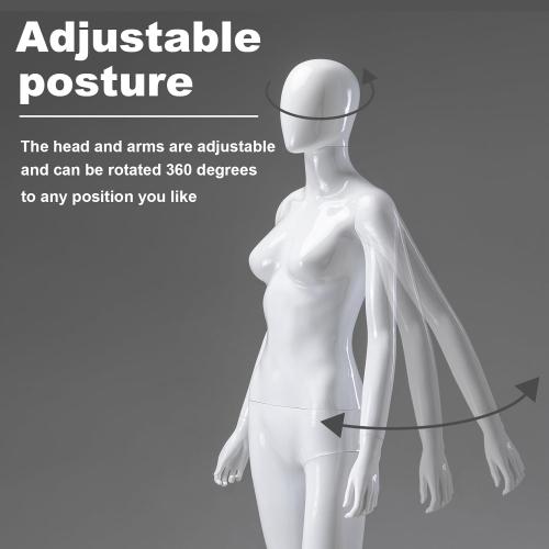Female Dress Form Mannequin, Height Adjustable Display Torso Body with Metal Stand, Retro Manikin for Clothing Display, Window Shops, Boutiques, Tailoring Studios, Retail Stores