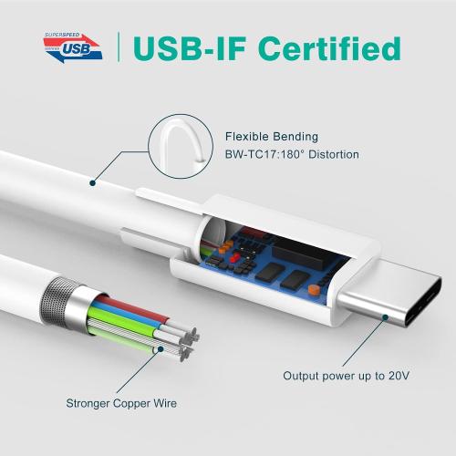 IFEART USB C to USB C Cable for MacBook Air MacBook Pro Charger, iPad Pro 13 12.9 11 inch, iPad Air 5 4, Mini 6, iPhone 17 16 15 Pro Max, Pixel, USBC Type C Fast Charging Cord 6.6FT