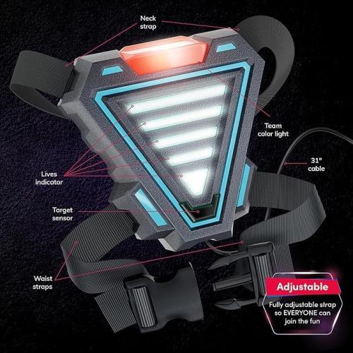Squad Hero Rechargeable Laser Tag for Kids, Teens & Adults - Boys Gifts - Blasters & Vest Sensors - Fun Ideas Age 8  Year Old Toys - 4 Set - Lazer Teen Boy Game Boys & Girls Outdoor Teenage Activities