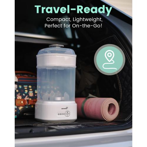 GROWNSY Bottle Sterilizer and Dryer, Compact Electric Steam Baby Bottle Sterilizer (Esterilizador de Biberones), Bottle Sanitizer for Baby Bottles, Pacifiers, Pump Parts