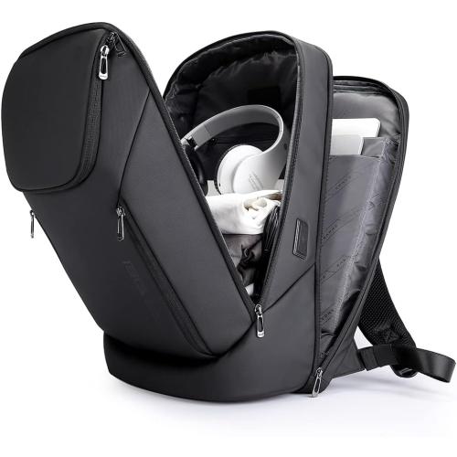 Black 15.6 BANGE Business Smart Backpack Waterproof fit 15.6 Inch Laptop Backpack with USB Charging Port,Travel Durable Backpack