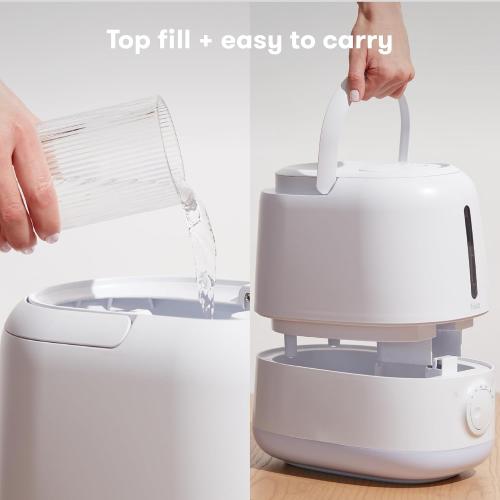 Frida Baby 3-in-1 XL Top Fill Humidifier for Bedroom, Cold & Flu Relief, 6L Tank Cool Mist Humidifier   Diffuser for Large Rooms, Nightlight, Auto-Off, Quiet, Essential Oil Diffuser