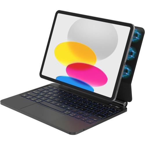 Magic Keyboard Case for iPad Pro / iPad Air (4/5 generation) - 7-Color Backlit, Floating Cantilever Stand, Multi-Touch Trackpad, Grey