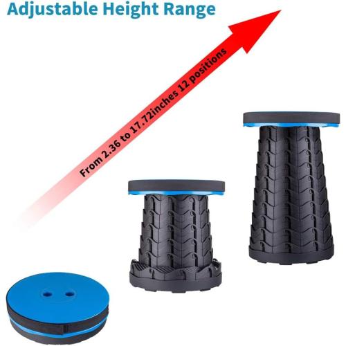Upgraded Folding Stool Lightweight Yet More Sturdy with Load Capacity 400lbs Portable Collapsible Stool for Camping Fishing Hiking BBQ (Blue)