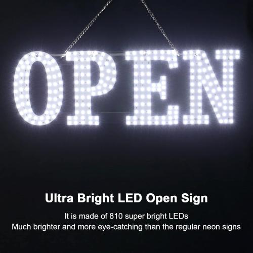 40x14 Extra Jumbo LED Open Signs for Business, Unique Design Super Bright Open Sign with Chain, High Visibility Open Sign for Stores Bar Hotel Retail Shops Window Salon Office