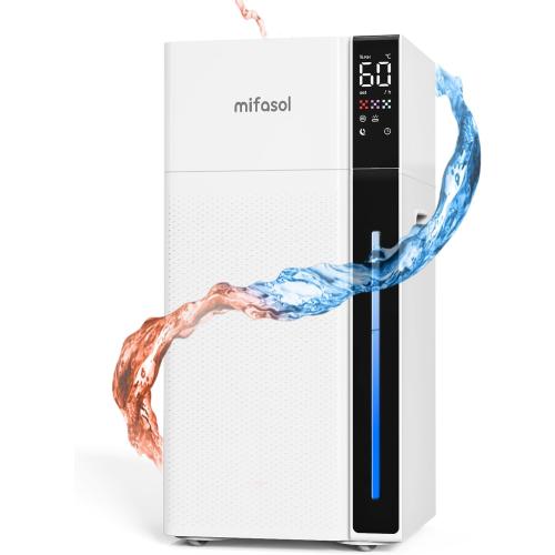 Mifasol Humidifier Large Room, Large Humidifiers for Home, Whole House | Cool & Warm Mist, 5.3Gal/20L Capacity, Cover 1500 sq ft, Auto Humidity Control, For Whole Home Bedroom Plants Office, White
