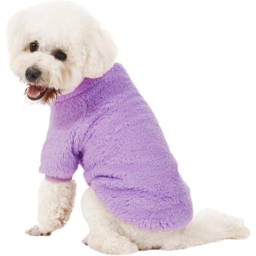 One size Dog Sweater, 3 Pack Dog Sweaters for Small Dogs, Dog Clothes for Small Dogs Girl Boy, Ultra Soft and Warm Puppy Sweater Dog Coat for Winter Christmas (S, Pink Purple Peach)