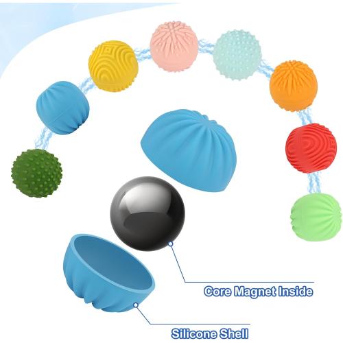 Silicone Magnetic Balls，Fidget Toys，Gift for Teenage , Fun Textures Magnetic Balls Gift fo Novelty Toy for Kids or Adults(8PCS)