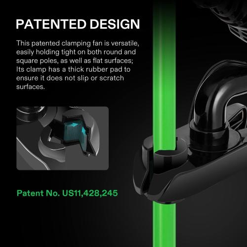 Size 6 Color Black VIVOSUN AeroWave A6 6-Inch Clip-on Fan, Patented Portable Indoor Fan with Clip, 2-Speed Adjustment, Cord, Strong Airflow but Low Noise, and Fully-Adjustable Tilt for Grow Tent, Black, 1-Pack