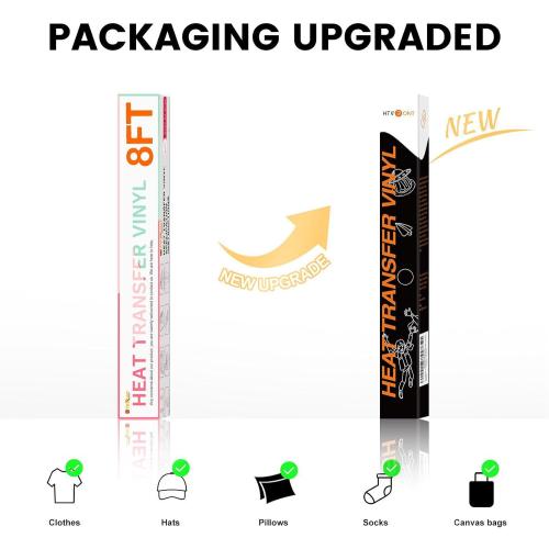 HTVRONT HTV Heat Transfer Vinyl Roll- 12 x 8ft Black HTV Vinyl for Shirts, Iron on Vinyl for All Cutting Machine - Easy to Cut & Weed for Iron Design (Black)