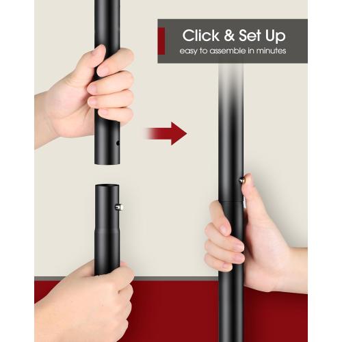 Clothes Rack - Clothing Rack with Storage Mesh Shelf & Casters, Heavy-Duty Metal Clothing Rack for Hanging Clothes, Dresses, Coats, Large Load Capacity, Easy Assembly, Black, 28.0x16.9x59.0