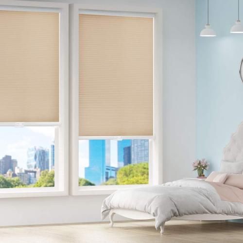 Cellular Blinds Cordless Shades for Windows Single Cell Shade - Provide Privacy and Filters Light - 34 x 64 inch, Ivory Beige(Light Filtering)