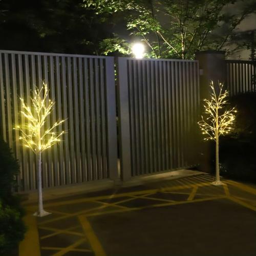Lighted Tree,2 Pack 6 Ft 240 Led Warm White Birch Tree Light Detachable Tree Light Fairy Light Spirit Tree Fall Decor for Home Twinkling Tree Party Bedroom Wedding Thanksgiving Christmas Decorations