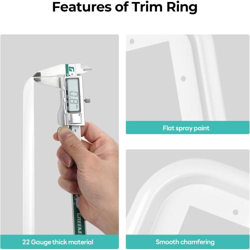 FOGATTI RV Water Heater Door Trim Ring - 15 x 18, White