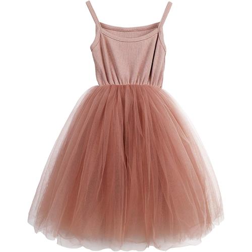 Pink Toddler Tutu Dress Baby Girls Tulle Sleeveless Princess Party Sundress