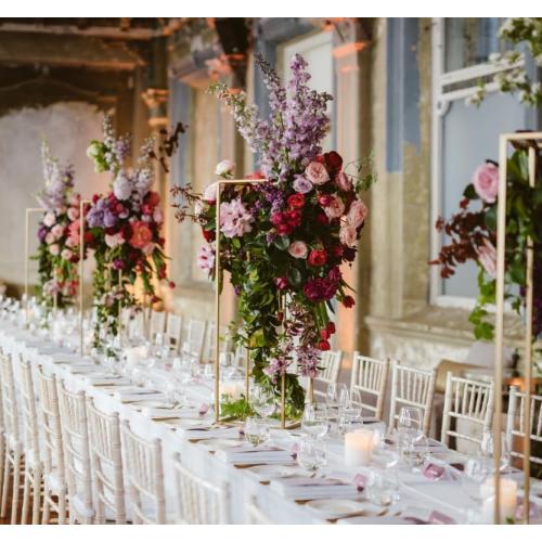 23.6inch 10 pcs Column Vases Gold Centerpieces for Table Metal Flower Stand Gold Wedding Centerpieces for Tables Party Floral Stands for Flowers