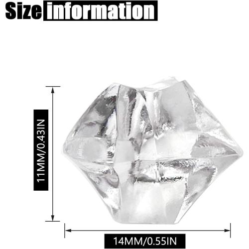 Fake Ice Cubes, 1000 Pcs Acrylic Ice Rocks for Centerpieces, 11 * 14 mm Artificial Ice Table Scatter, Fake Crushed Ice Acrylic Vase Fillers Christmas Decorations