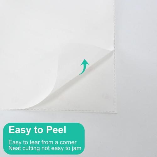 L LIKED 30 Printable White Sticker Paper Full Sheet Label, Matte, 8.5 x 11 for Laser & Inkjet Printing (30 Sheets)