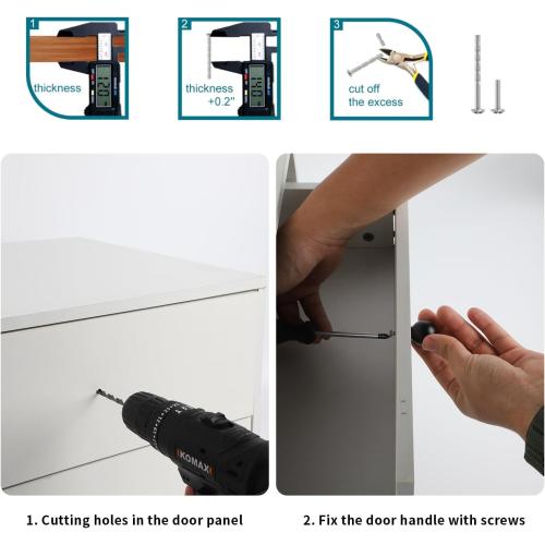 Brass Cabinet Pulls Brushed Gold Modern Drawer Handles for Dresser Closet (6 Pack Single Hole)