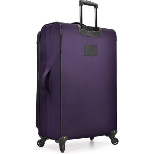 U.S. Traveler Aviron Bay Expandable Softside Luggage with Spinner Wheels, Purple, Large