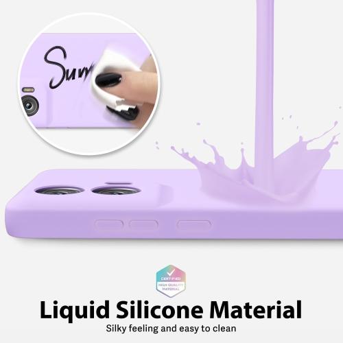 oakxco for Motorola Moto G Stylus 5G 2024 Phone Case Liquid Silicone, Thin Slim Soft Rubber Gel TPU Plain Simple Cover for Women Girl Cute, Matte Solid Color, Lilac Light Purple Lavender