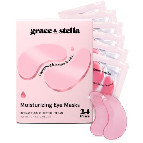 grace & stella Award Winning Under Eye Mask - Gifts for Women - Reduce Dark Circles, Puffy Eyes, Wrinkles, Under Eye Patches - Birthday, Bachelorette Party Favors - Vegan Self Care (14 Pairs, Pink) | Gift For Women Under Eye Mask for Dark Circles & Undereye Bags - Bachelorette Party Favors - Vegan Self Care (14 Pairs, Pink)