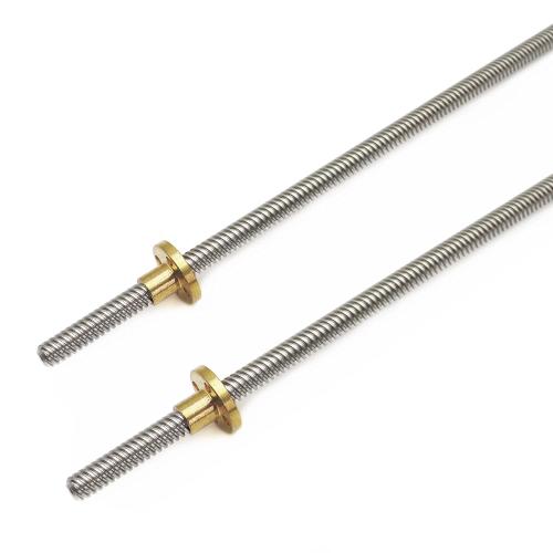 2pcs 350mm Tr8X8 Lead Screw with T8 Brass Nut for 3D Printer Machine Z Axis(Acme Thread, 2mm Pitch, 4 Start, 8mm Lead)