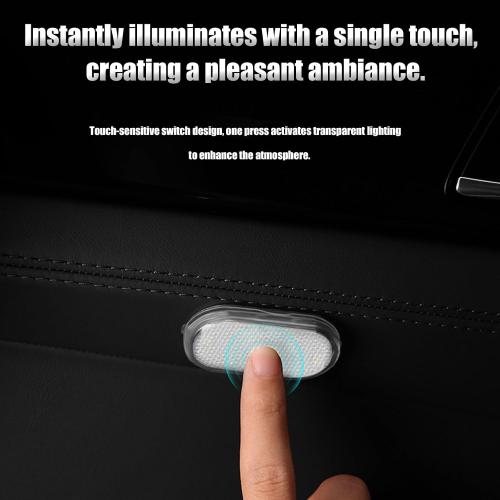 Car LED Lights Interior Wireless, 6 Styles Interior, Portable USB Rechargeable Vehicle Night Light for Car(Ice Blue)