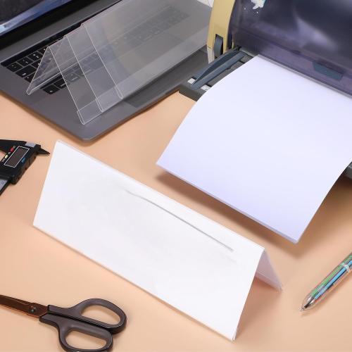 Vicenpal 15 Pieces Clear Plastic Name Tent Holders 11 x 4.25 Acrylic Name Plate for Desk PVC Card Tent Holder Desk Sign Frame for Table Office Business Conference Meeting Room School Display Stand