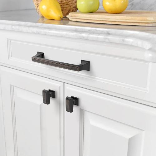 Amerdeco 10 Pack Oil Rubbed Bronze Cabinet Pulls 5 Inch(128mm) Hole Center Cabinet Hardware Kitchen Cabinet Handles for Bathroom Drawer Pulls Dresser Pulls ZH0010