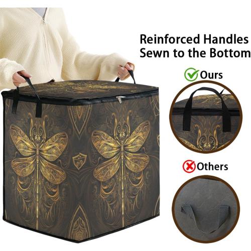 2pcs closet organizers and storage under bed,clothing blanket sweater sheet bedding comforter duvet quilt pillow toy storage bags with lids,dorm room essentials for containers 95L