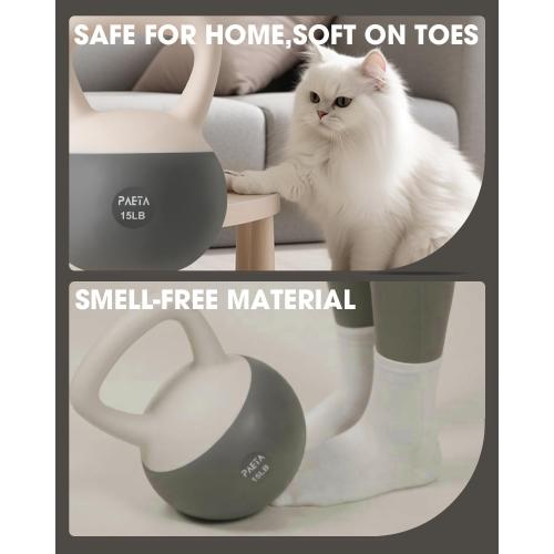 PAETA Soft Kettlebell for Home Fitness – Anti-Slip Grip & Wide Handle Design,Soft Kettlebell Set, Gentle Floor-Friendly Impact – 10lbs, 15lbs, 20lbs, for Home Functional Training