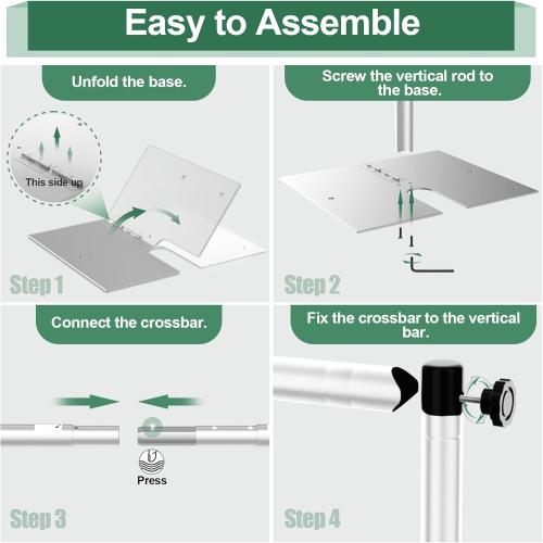 Pipe and Drape Backdrop Stand Kit 12x10ft, Heavy Duty Back Drop Adjustable Stand with Carry Bag, Metal Background Frame for Parties Wedding Birthday Decoration Photography Photo Booth Video - Silver