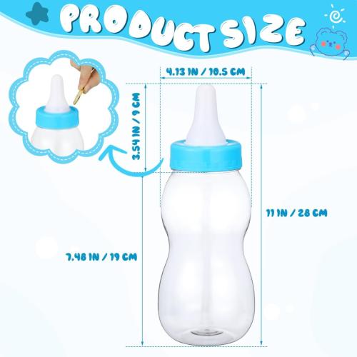 Garneck 11'' Jumbo Baby Bottle for Baby Shower Game Large Capacity Transparent Money Piggy Bank Bottle with Wide Opening Giant Fillable Candy Container for Boys Birthday Nursery Christening Decor