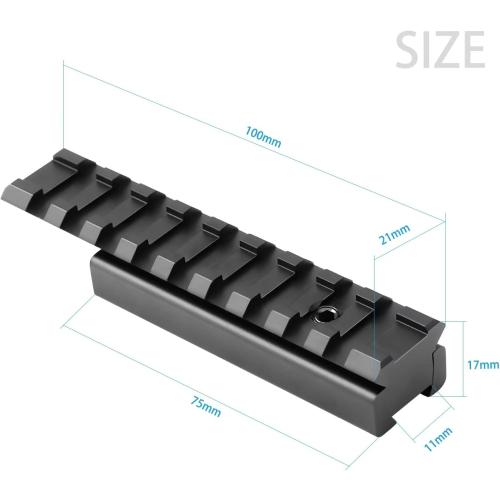 11mm Dovetail to 21mm Upgraded Build-in Locking Screws Picatinny Rail Low Profile Scope Mount Converter Base 3/8 to 7/8 Converter