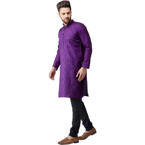 Sojanya (Since 1958 Men'S Jackquard Silk Only Long Kurta size L / 40