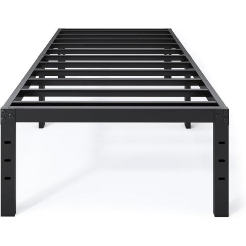 Twin Bed Frame - 18 in Sturdy Platform Bed Frame Twin Size, Heavy Duty Metal Bed Frame No Box Spring Needed, Quick & Easy Assembly, No Noise, Black