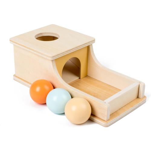 Busy edition Montessori Toys for Babies 6-12 Months Object Permanence Box Wooden Ball Drop Toy Play for 6 Month 1 2 3 Year Old Toddlers Infant Early Age Toy