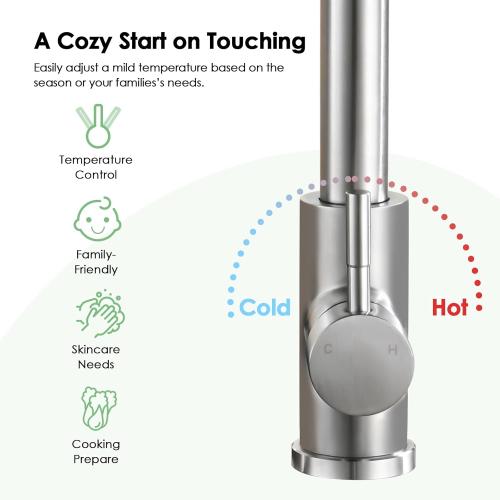 Kitchen Faucet with Pull Down Sprayer, High Arc Brushed Nickel Single Handle Kitchen Sink Faucet, Stainless Steel, 3 Mode(Stream/Spray/Pause), 360° Swivel, Grifos para Fregaderos de Cocina