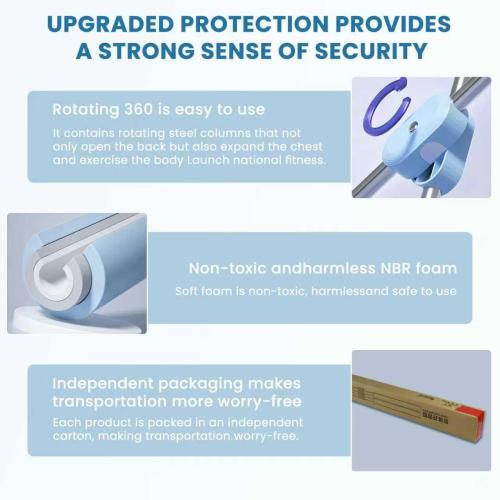 Yoga Stick, Back Cross Orthosis for Adult And Child, Foam Stainless Steel Material, Improving Hunchback and Chest Back Support, Hump Corrector Posture Corrector Stick Stretching rod(23.6-35.4in)